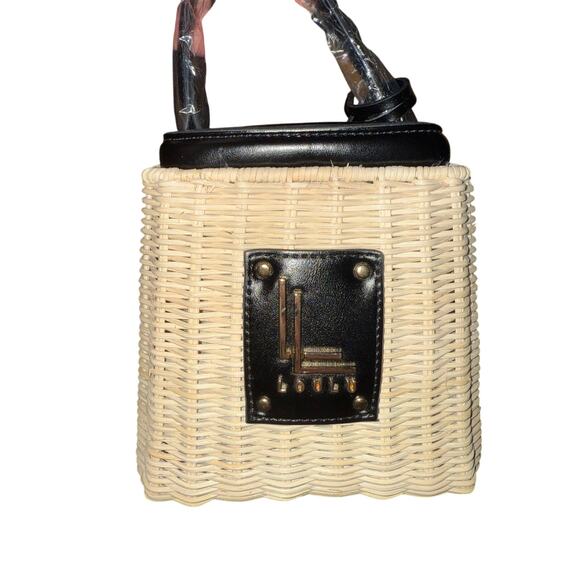 Loulu Handbag Purse Mini Wicker Handle Strap Crossbody Strap NWT - Picture 2 of 4
